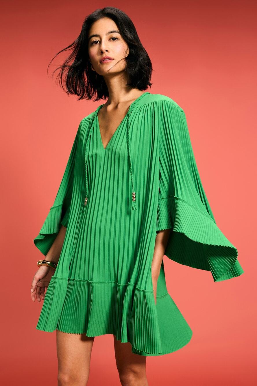 Maje - Short Pleated Dress - European Size 40/US Size Large